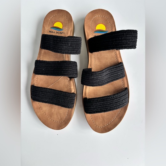Maui Island 3 Strap’s Elastic Sandals White Women's Size 7M Beach Casual Night - Picture 1 of 6